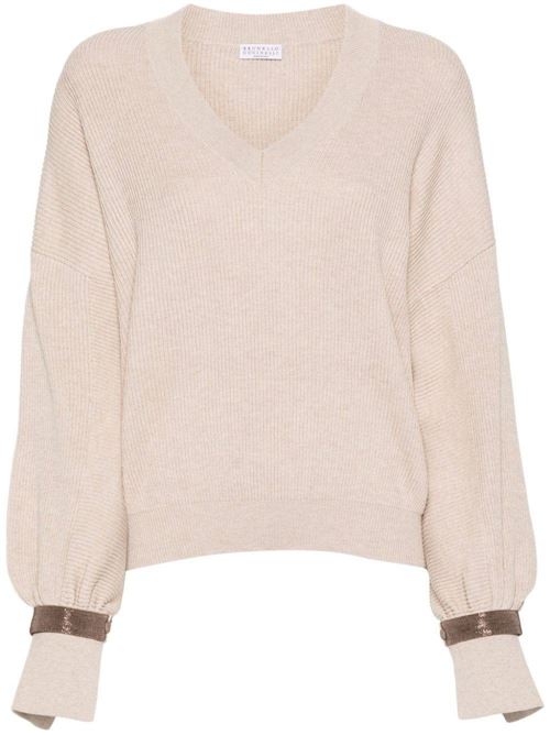 Light camel brown knitwear Brunello Cucinelli | M19137602CYN75